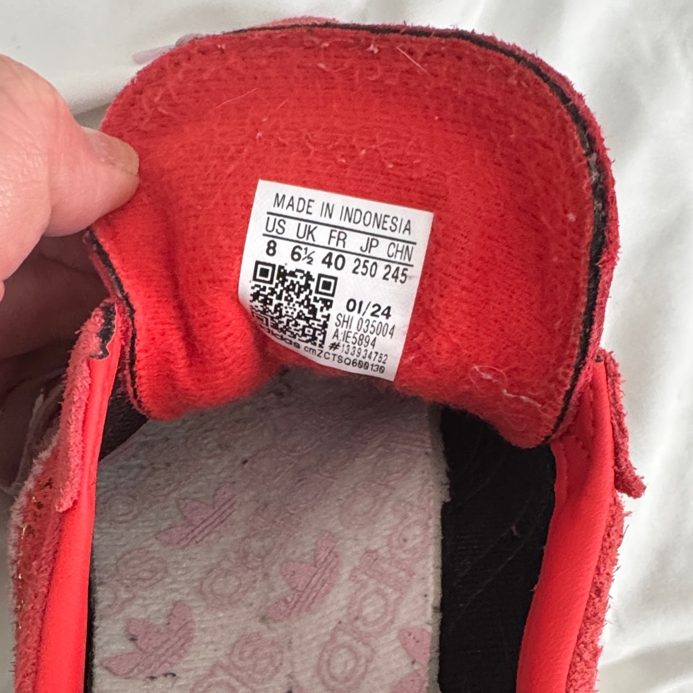 Adidas Handball Spezial Red and Pink Suede Sneakers - Picture 3 of 8